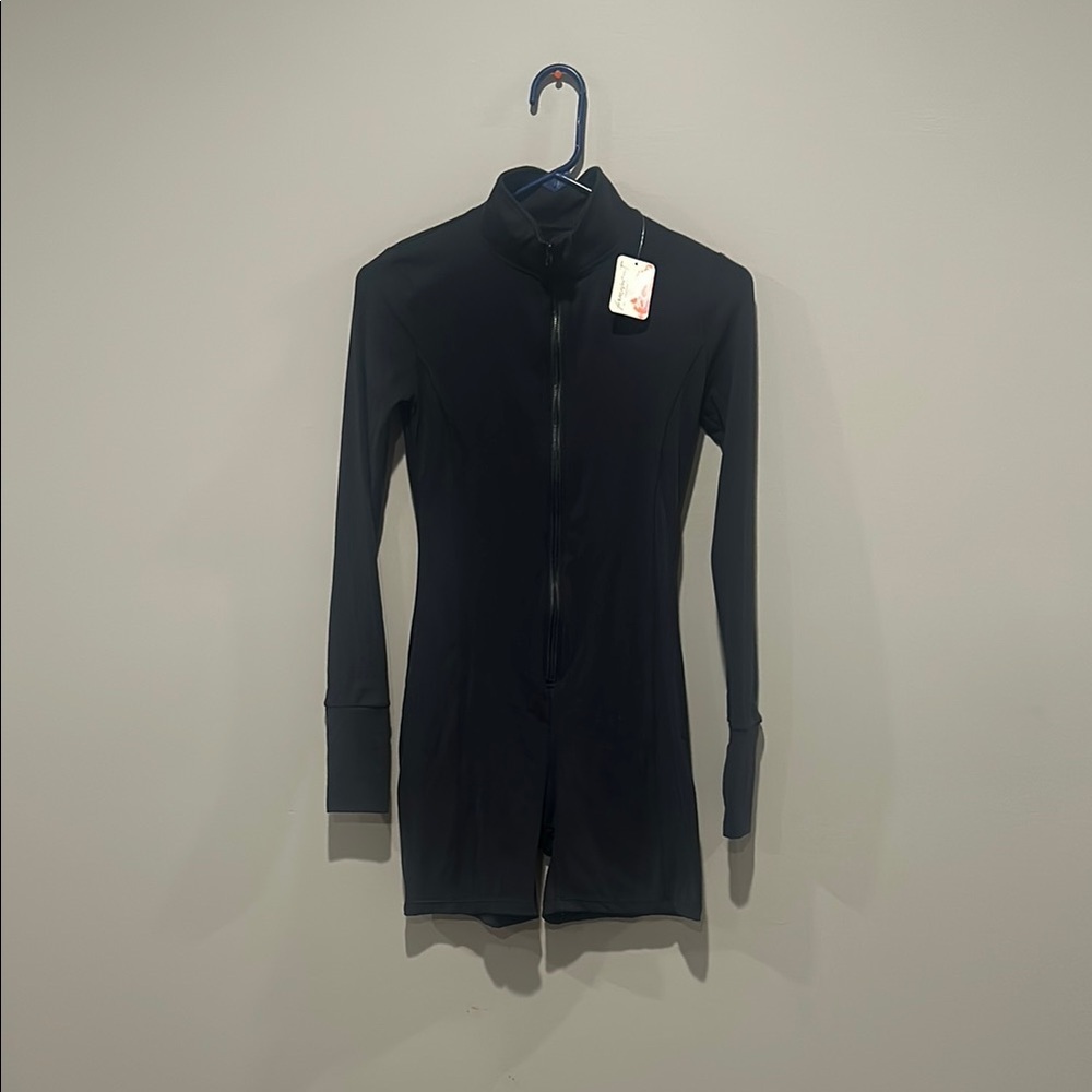 FP Movement by Free People Black Long-Sleeve Jumpsuit romper size S NWT